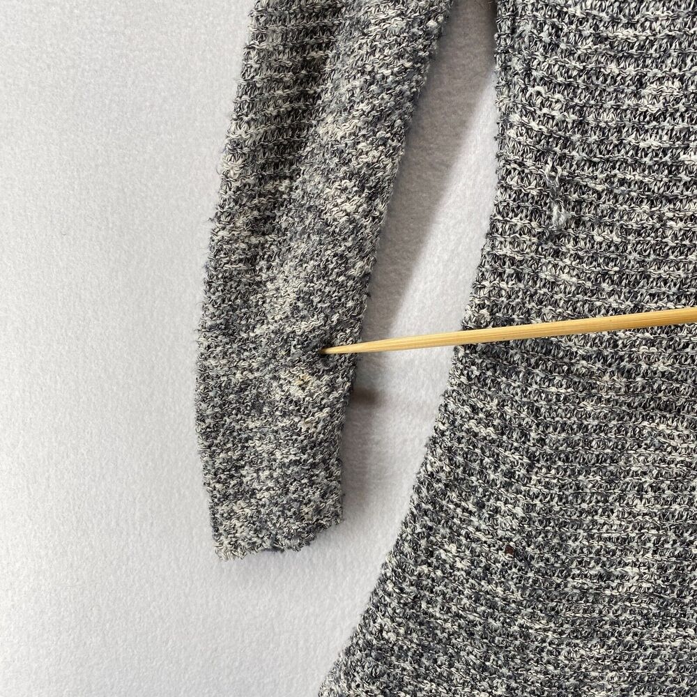 EILEEN FISHER Cardigan M Cotton Blend Marled Shawl Open Front Long Sleeve Gray - Picture 13 of 15